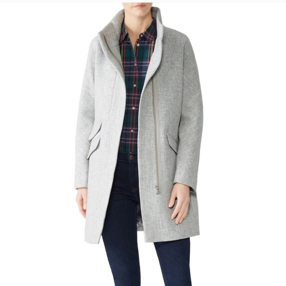 J. Crew Gray Italian Wool Cocoon Jacket - Picture 3 of 11